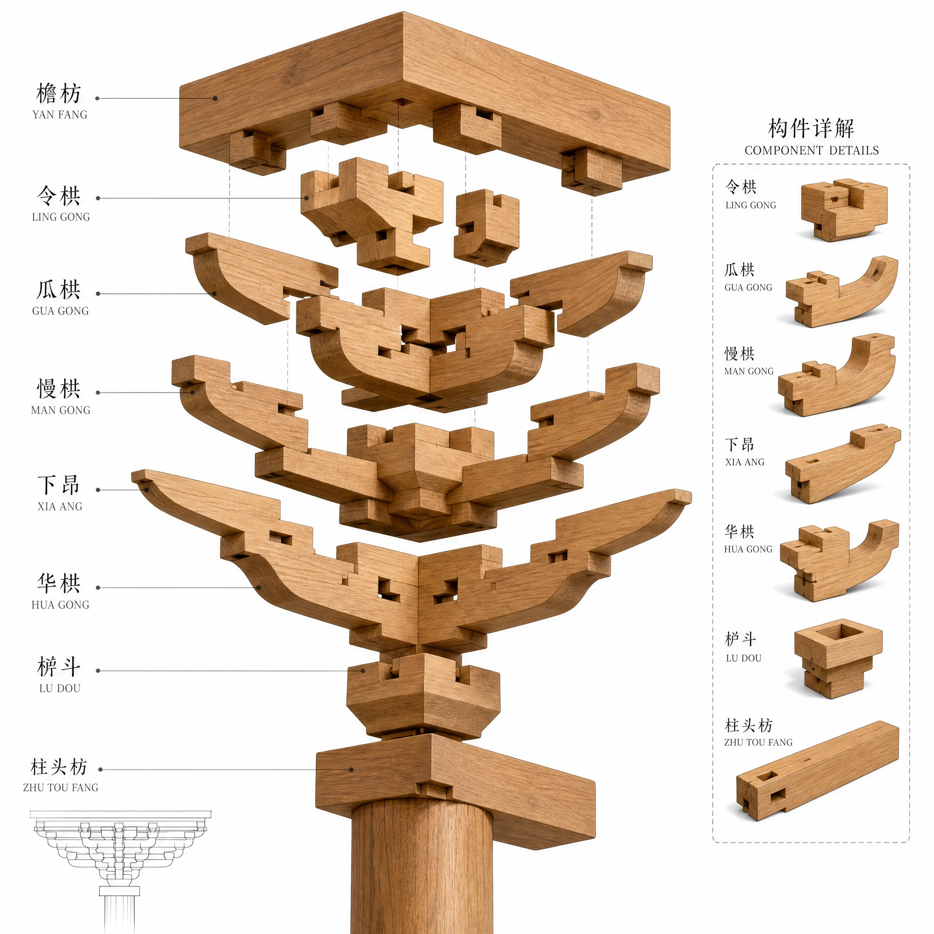 斗拱​结构拆解教学模型